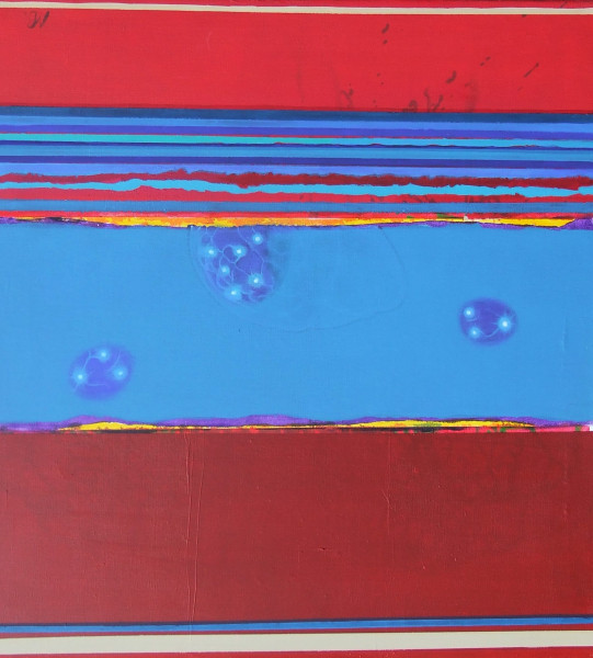 FÉNYGÖMBÖK 2019. akril-vászon, 75x70cm.